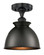 Edison One Light Semi-Flush Mount in Matte Black (405|616-1F-BK-M14-BK)