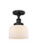 Edison One Light Semi-Flush Mount in Matte Black (405|616-1F-BK-G71)