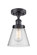Edison One Light Semi-Flush Mount in Matte Black (405|616-1F-BK-G64)