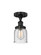 Edison One Light Semi-Flush Mount in Matte Black (405|616-1F-BK-G54)