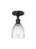 Edison One Light Semi-Flush Mount in Matte Black (405|616-1F-BK-G442)