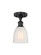 Edison One Light Semi-Flush Mount in Matte Black (405|616-1F-BK-G441)