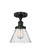 Edison One Light Semi-Flush Mount in Matte Black (405|616-1F-BK-G44)