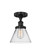 Edison One Light Semi-Flush Mount in Matte Black (405|616-1F-BK-G42)