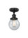 Edison One Light Semi-Flush Mount in Matte Black (405|616-1F-BK-G204-6)