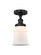 Edison One Light Semi-Flush Mount in Matte Black (405|616-1F-BK-G181)