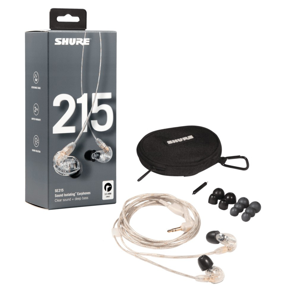 SHURE SE215 PRO SOUND PROMESTAUL מבודד אוזניות (ברור)
