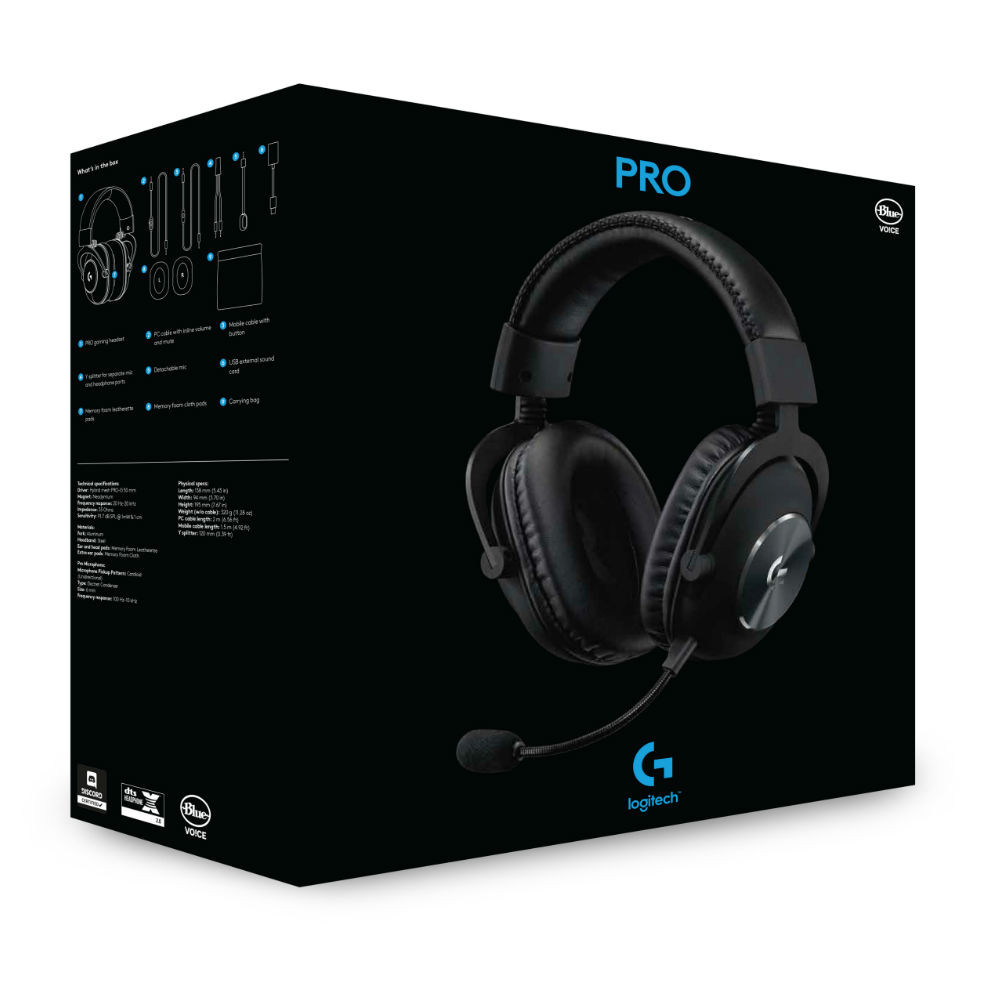 Logitech PRO X Gaming Headset With BLUE VO!CE