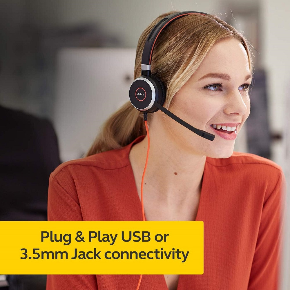 Jabra Evolve 40 UC Stereo Office Headset, USB-C, 3.5mm