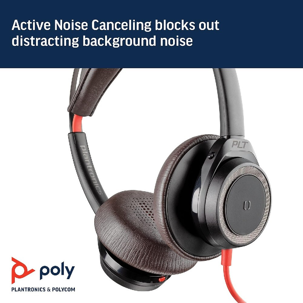 Poly Plantronics Blackwire 7225 Active Noise Cancelling Headset, USB-C (Black)