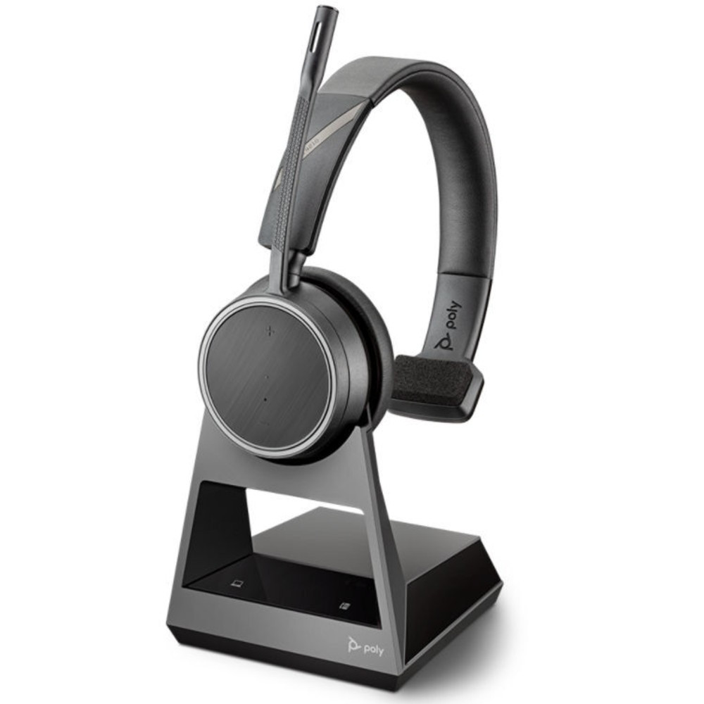 Poly Plantronics Voyager 4210 Office Mono Wireless Headset With 2-Way Base, USB-C
