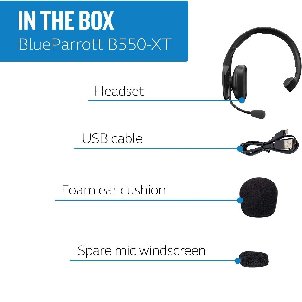 BlueParrott B550-XT Rugged Wireless Noise Cancellation Stereo Headset