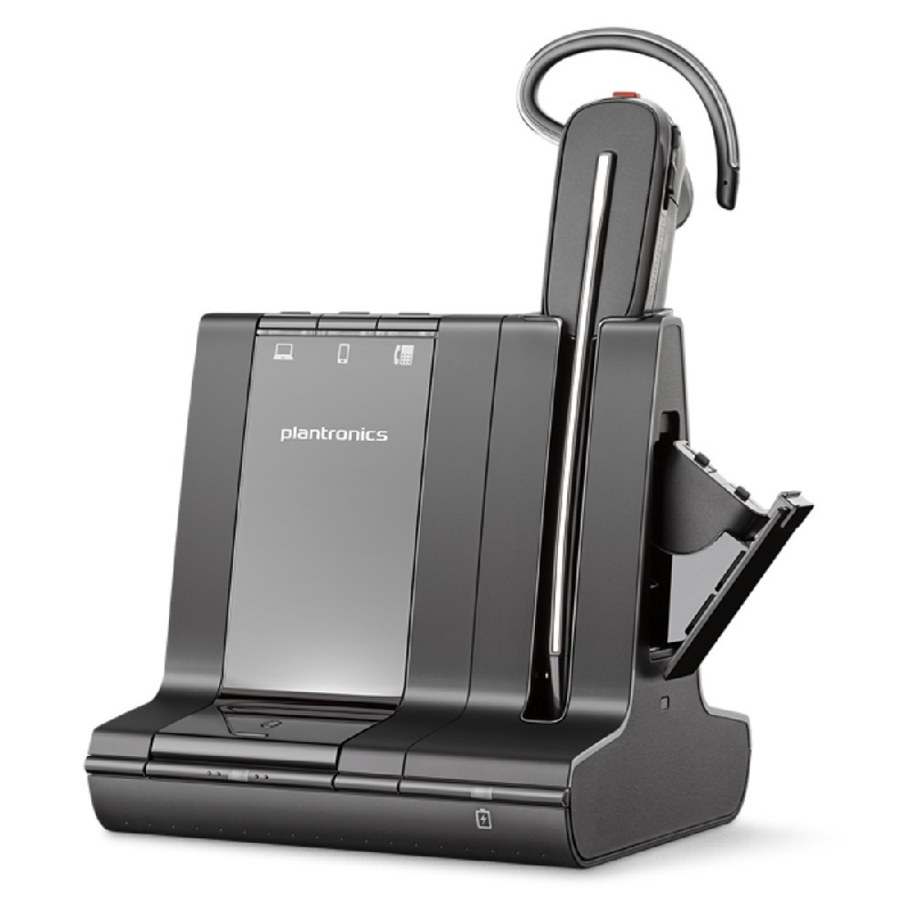 Poly Plantronics Savi 8245-M Convertible Wireless DECT Headset, MS Teams, With D200 Adapter, With Charging Base, Unlimited Talk Time, USB-A