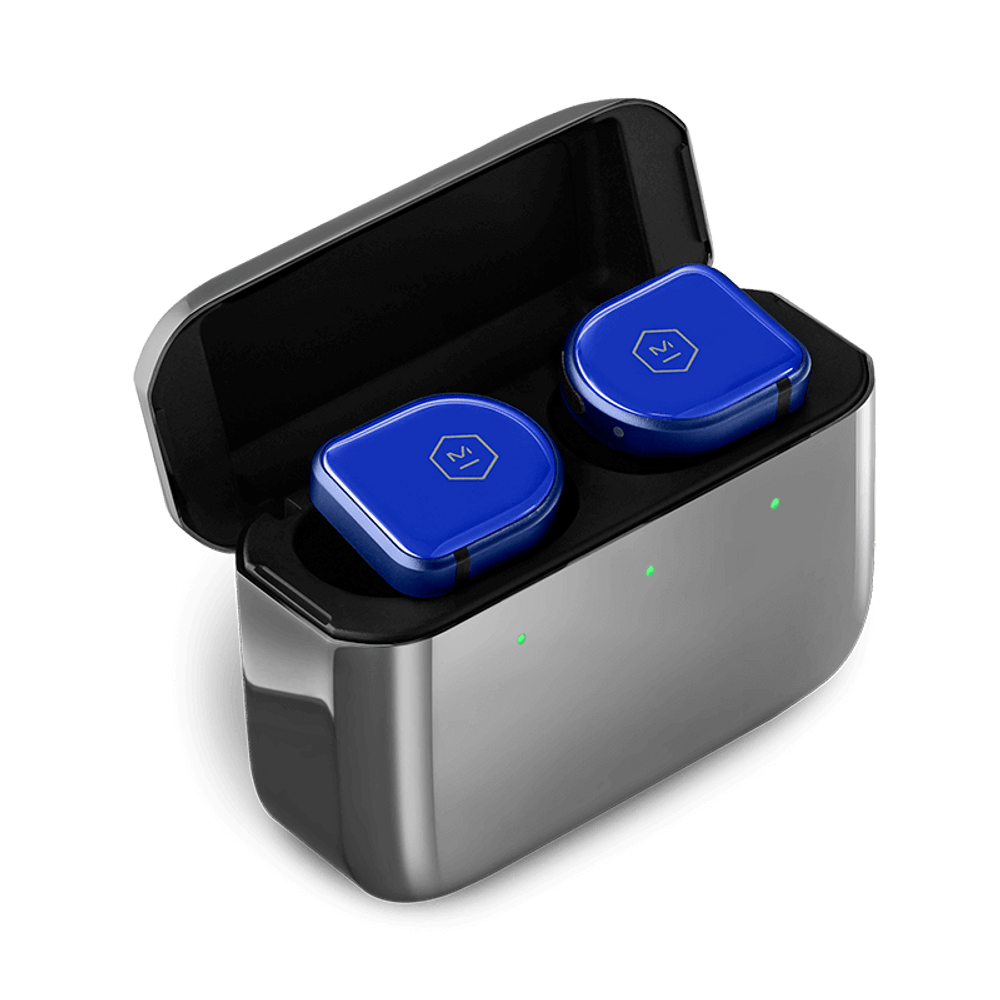 Master & Dynamic MW08 Active Noise-Cancelling True Wireless Earbuds (Blue Ceramic / Polished Graphite Case)