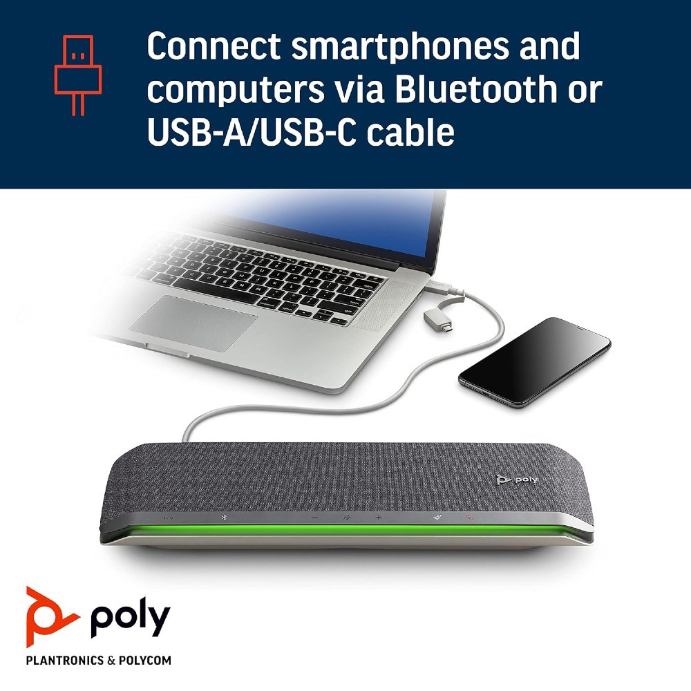 Poly Plantronics Sync 60 Smart Wireless Conference Speakerphone, USB-A, USB-C