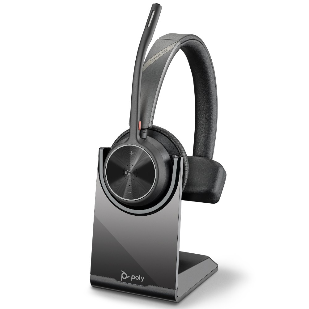 Poly Plantronics Voyager 4310 UC Mono, Wireless Bluetooth Headset, With Charging Stand, USB-C