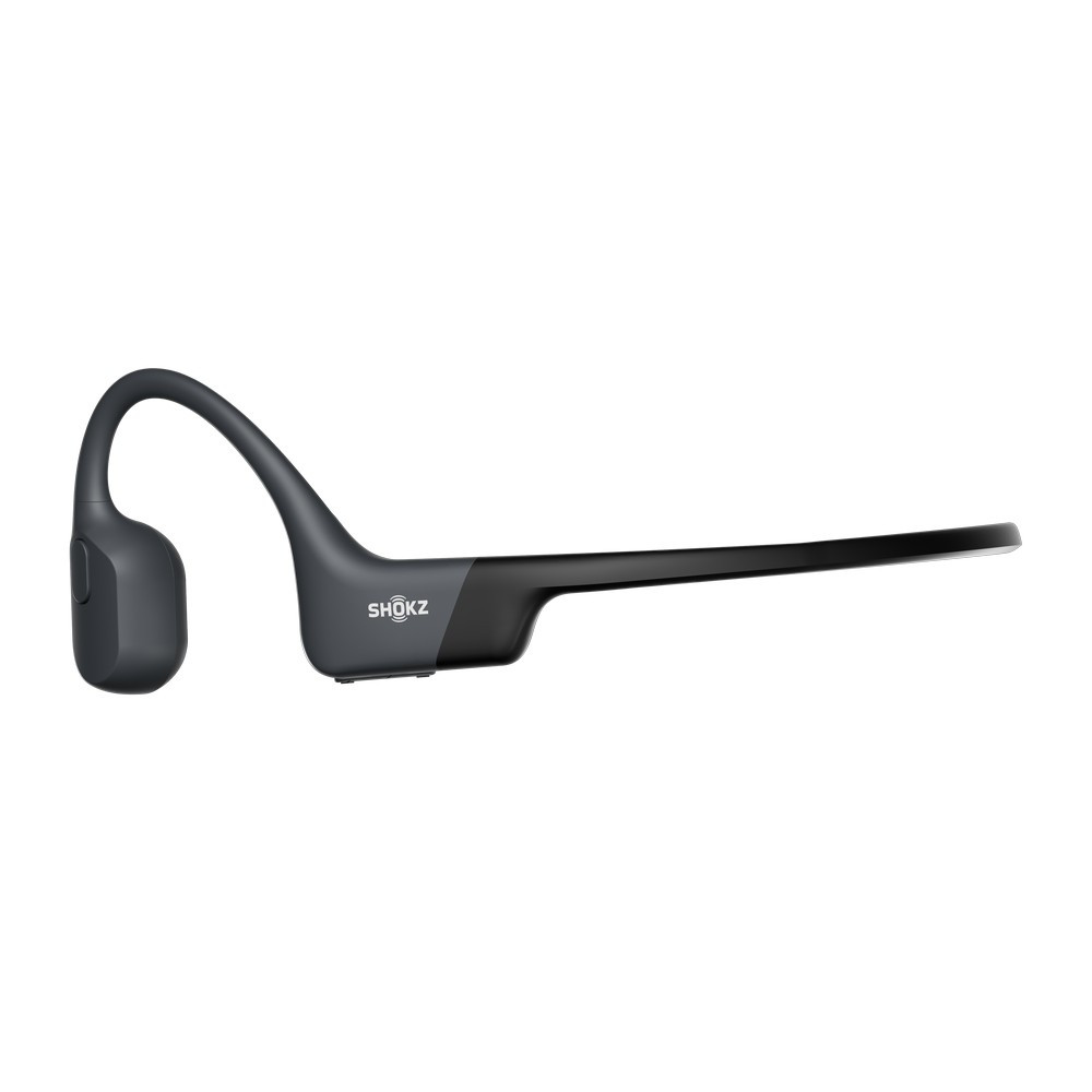 Shokz Openrun Bone Conduction Wireless Bluetooth Headphones, Open-Ear, Standard Size (Black)