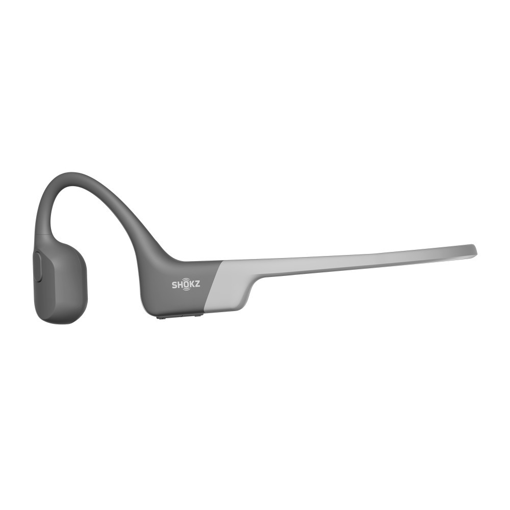 Shokz Openrun Bone Conduction Wireless Bluetooth Headphones, Open-Ear, Standard Size (Grey)