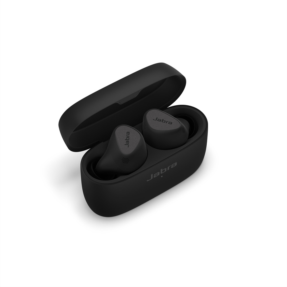 Jabra Elite 5 True Wireless Earbuds, Hybrid Active Noise Cancelling, With Charging Case (Titanium Black)