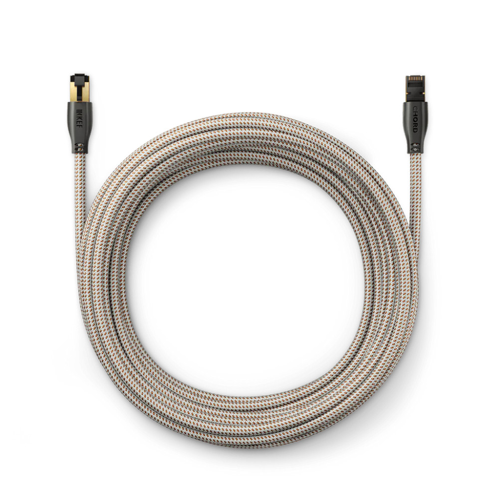 KEF K-Stream High Performance Cat 6A Interspeaker Cable 8m (White With Copper)
