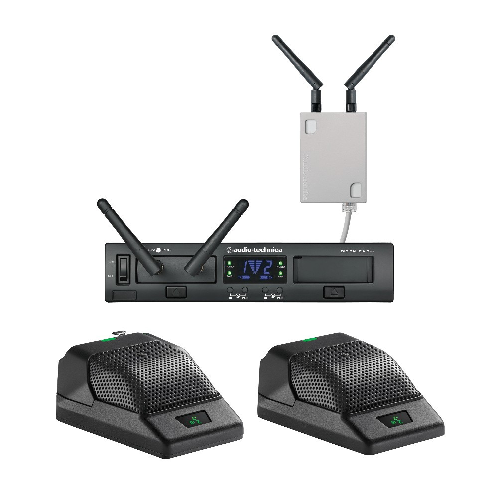 Audio-Technica ATW-1366 System 10 PRO Dual-Channel Digital Wireless Boundary Microphone System (2.4 GHz)