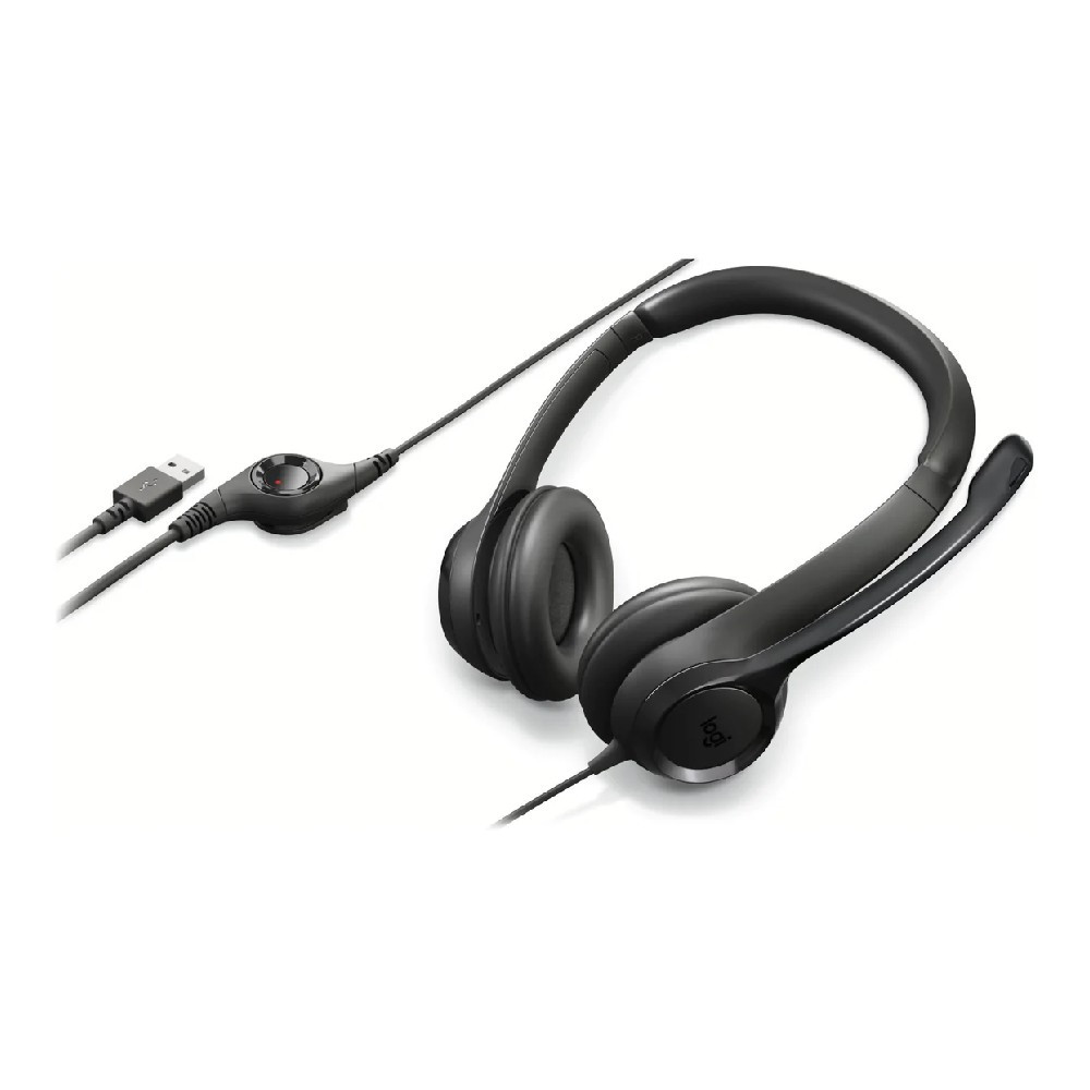 Logitech H390 Wired USB Headset With Noise-Cancelling Mic, USB-A (Black)