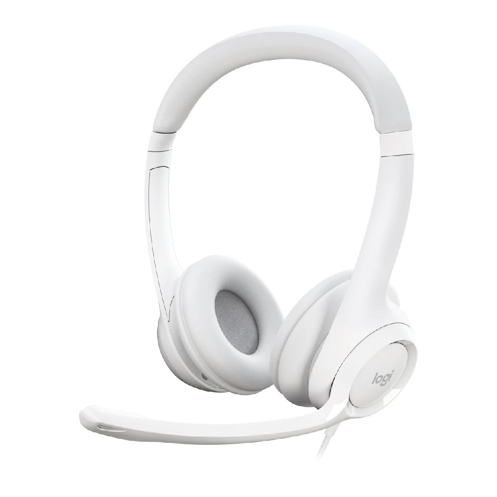 Logitech H390 Wired USB Headset With Noise-Cancelling Mic, USB-A (Off-White)