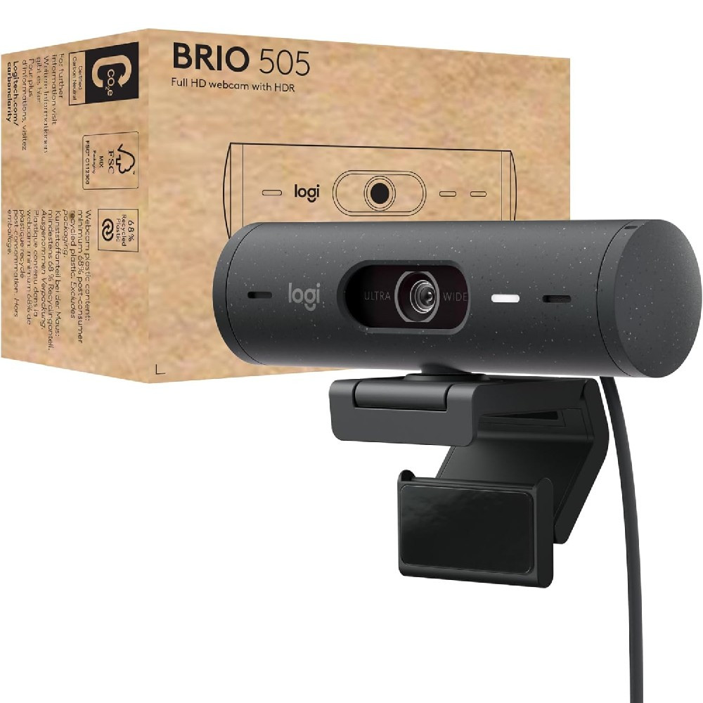 Logitech Brio 505 Full HD 1080p Business Webcam, USB-C