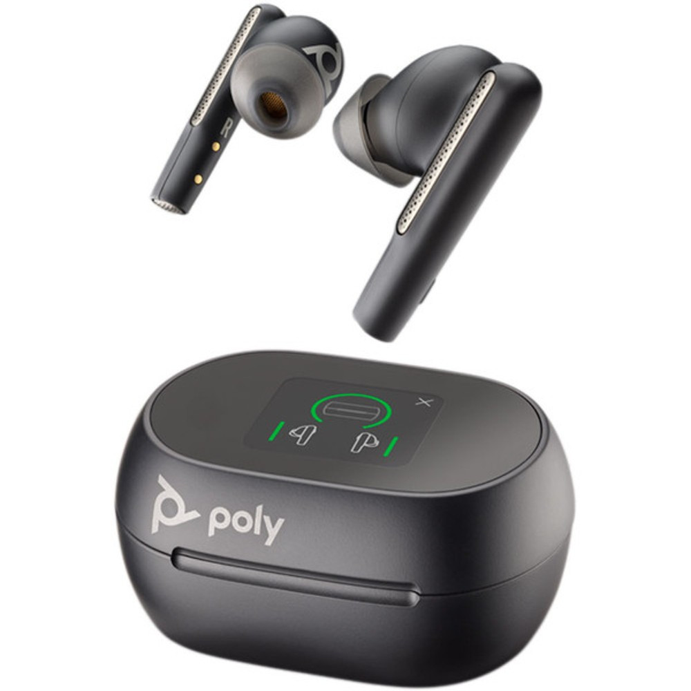 Poly Plantronics Voyager Free 60+ UC With Touchscreen Charging Case MS Teams USB-A, True Wireless Earbuds (Black)