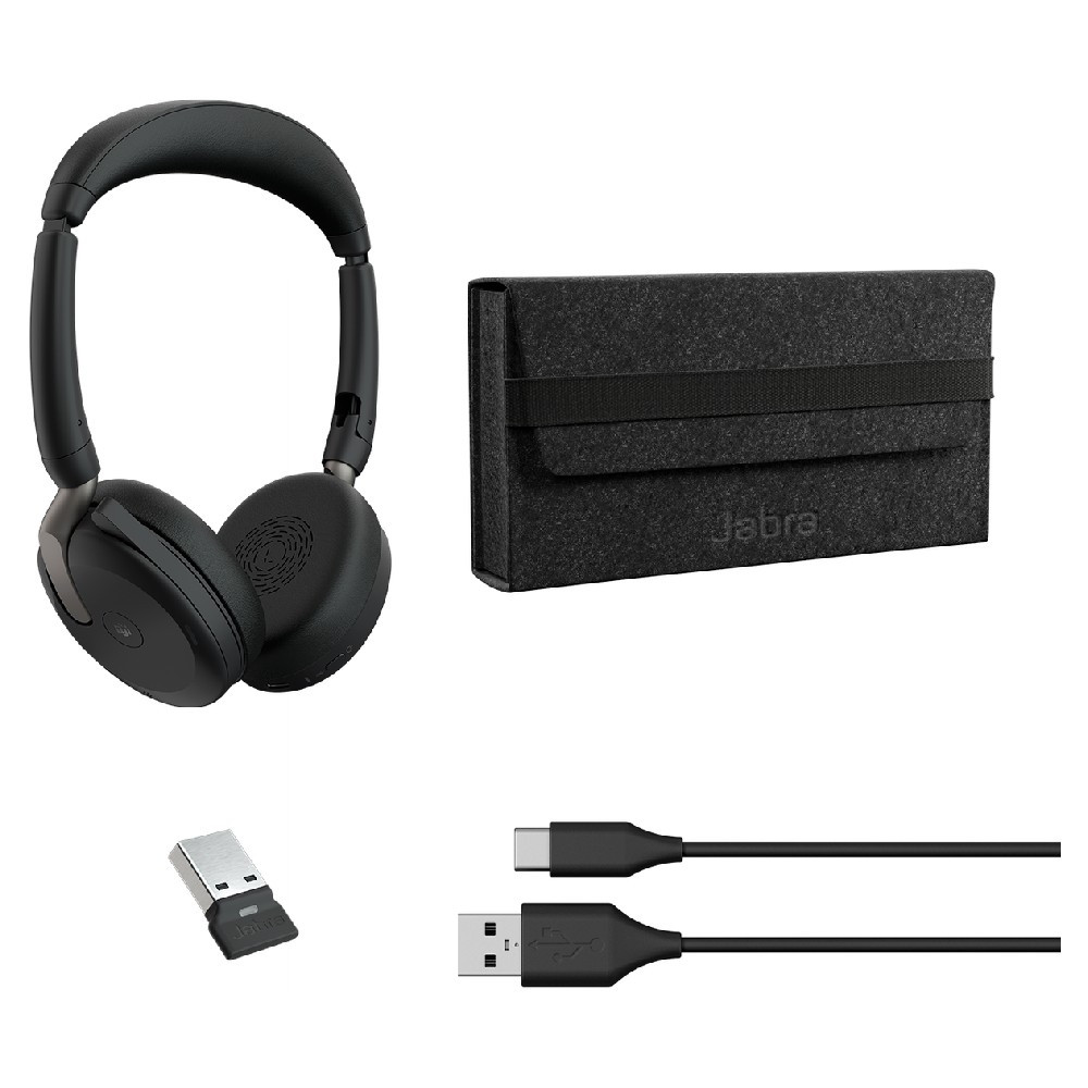 Jabra Evolve2 65 Flex UC Stereo ANC, Wireless Bluetooth Headset, USB-A