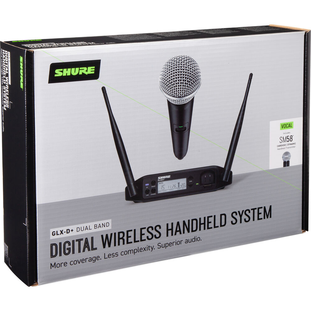 Shure GLXD24+ Digital Wireless Vocal System with SM58 Vocal Microphone