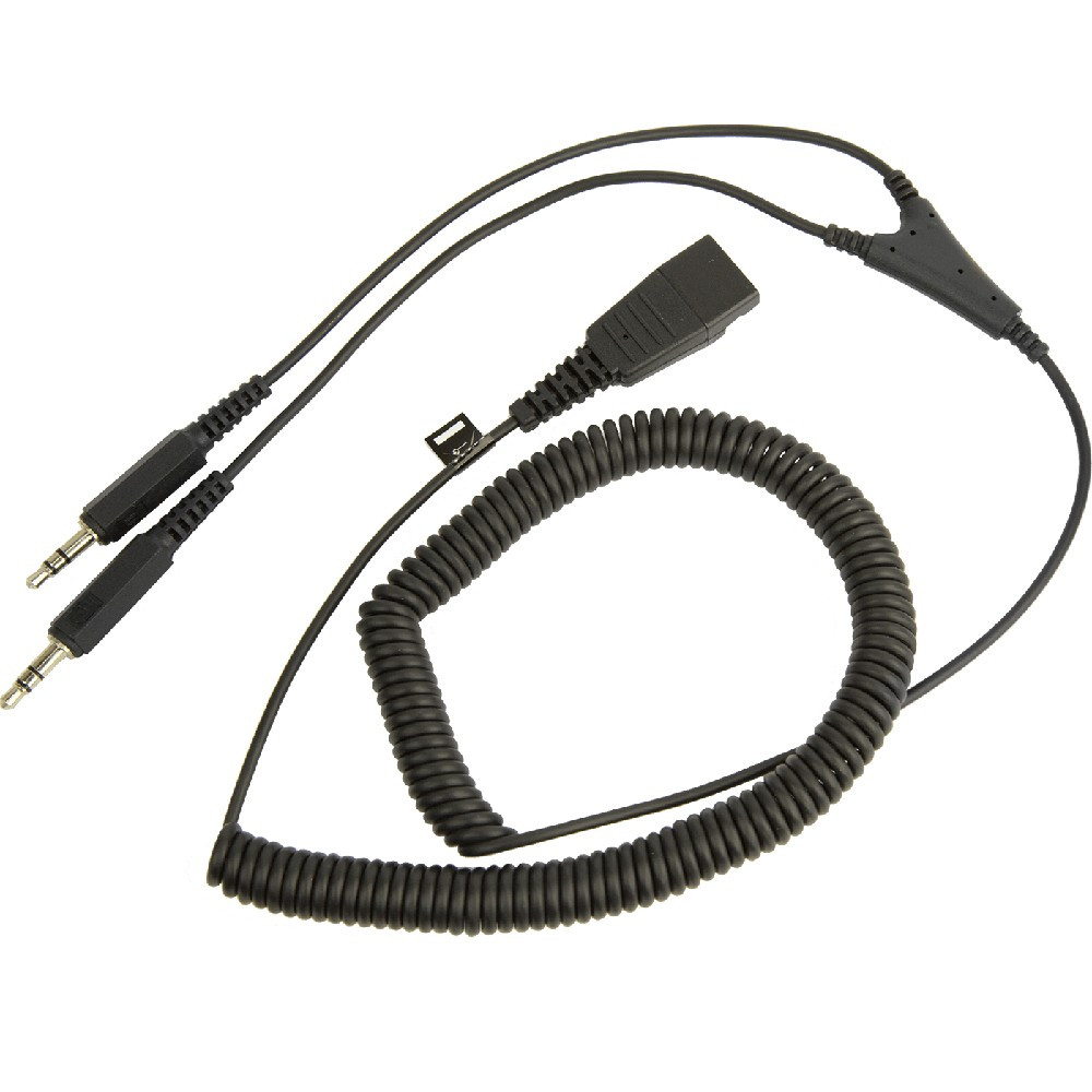 Jabra PC Cord  QD to 2x3.5mm 2m Coiled