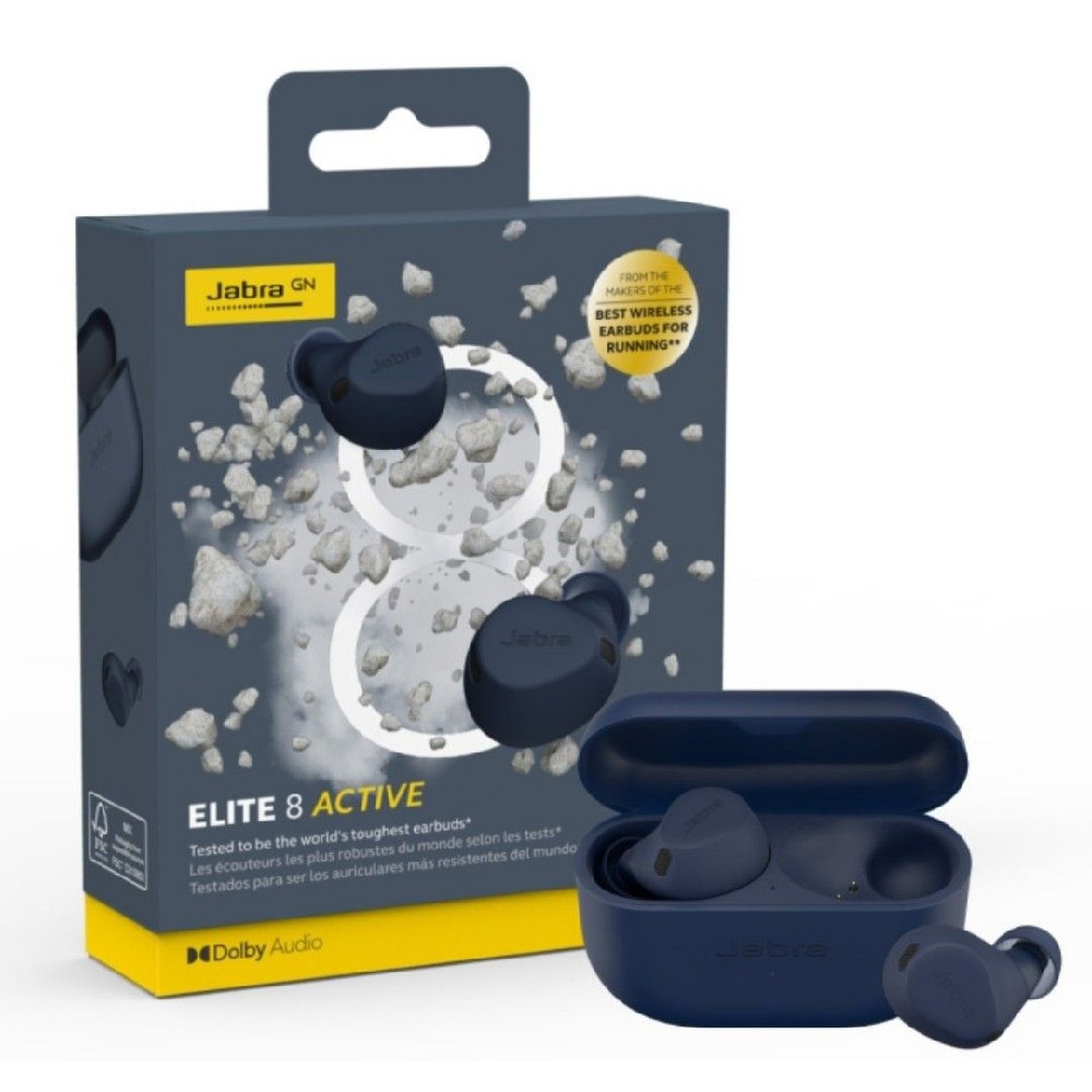 Jabra Elite 8 Active True Wireless Earbuds With Charging Case (Navy)