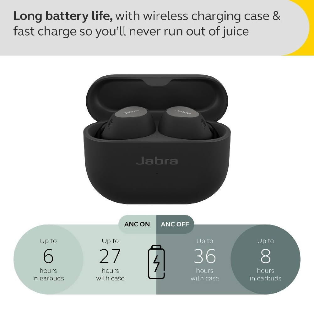 Jabra Elite 10 True Wireless Earbuds With Charging Case (Titanium Black)