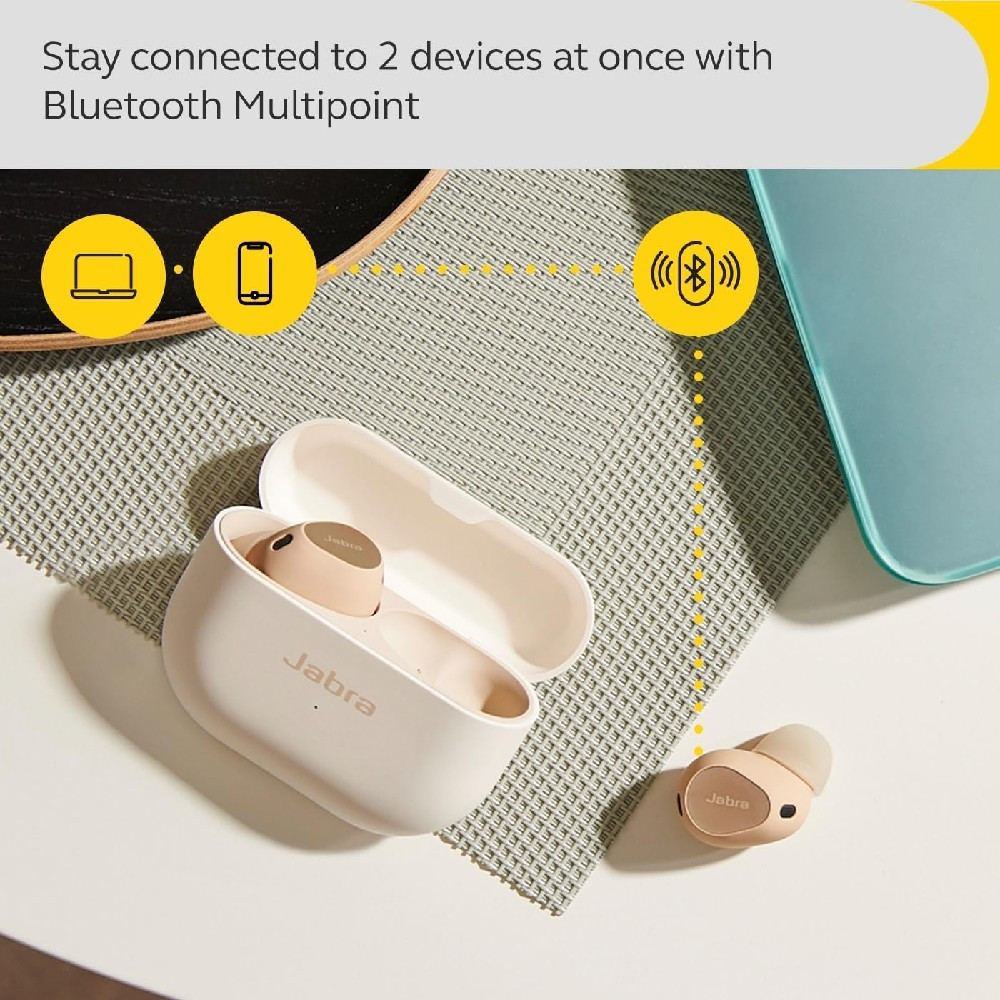 Jabra Elite 10 True Wireless Earbuds With Charging Case (Cream)