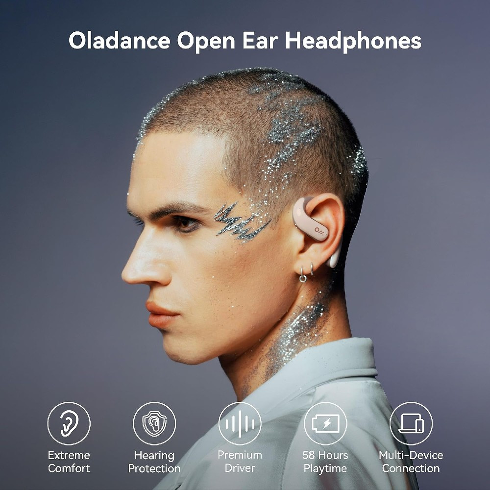 Oladance OWS Pro Open-Ear Wireless Bluetooth Earphones With Charging Case (Pearly Haze Pink)