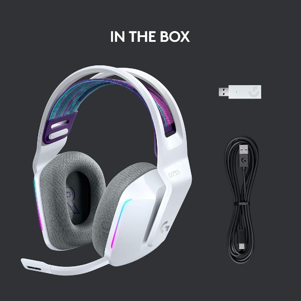 Logitech G733 Lightspeed Wireless RGB Gaming Headset (White)