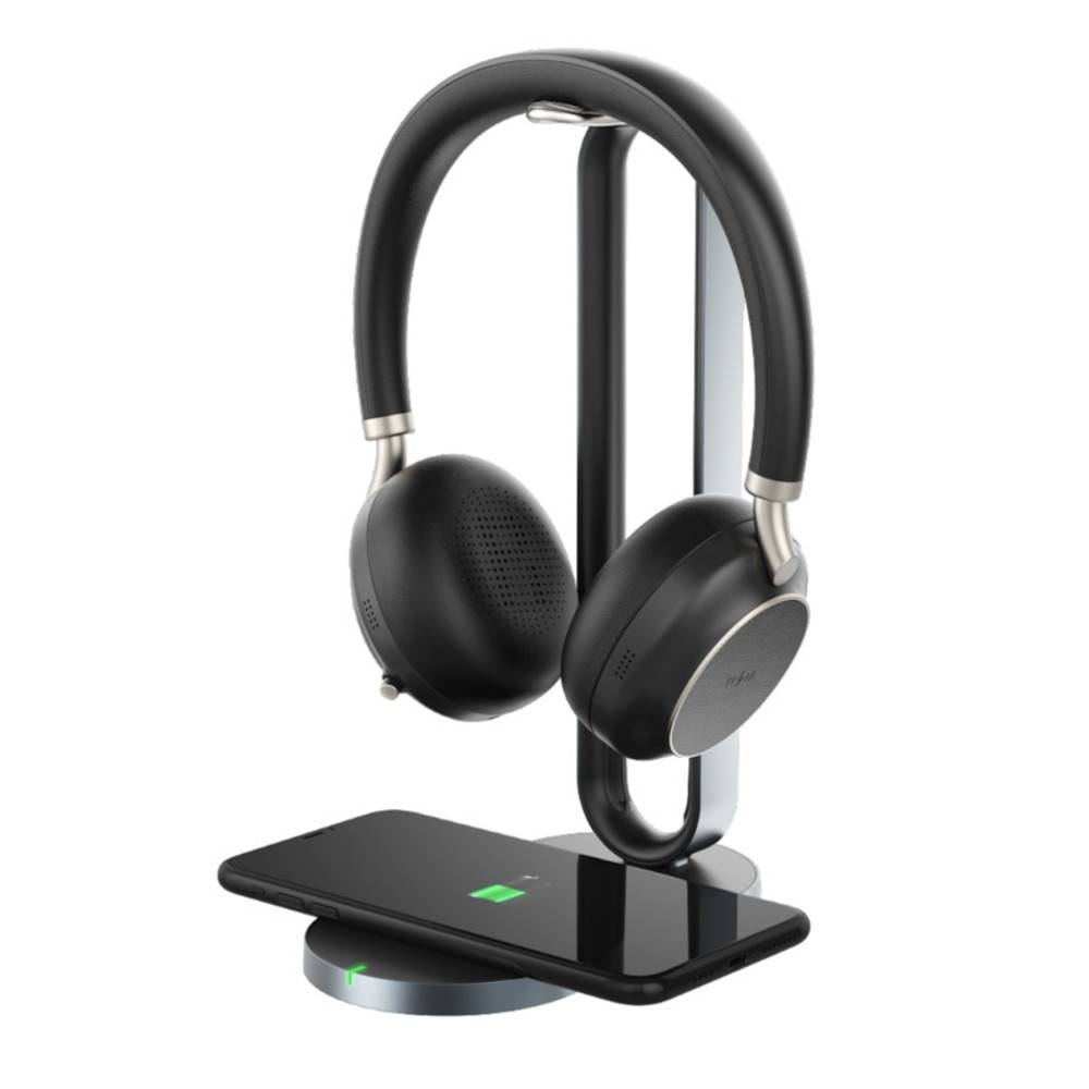 Yealink BH76 Dual, Wireless Bluetooth Headset, Wireless Charging Stand, UC, USB-C Dongle (Black)