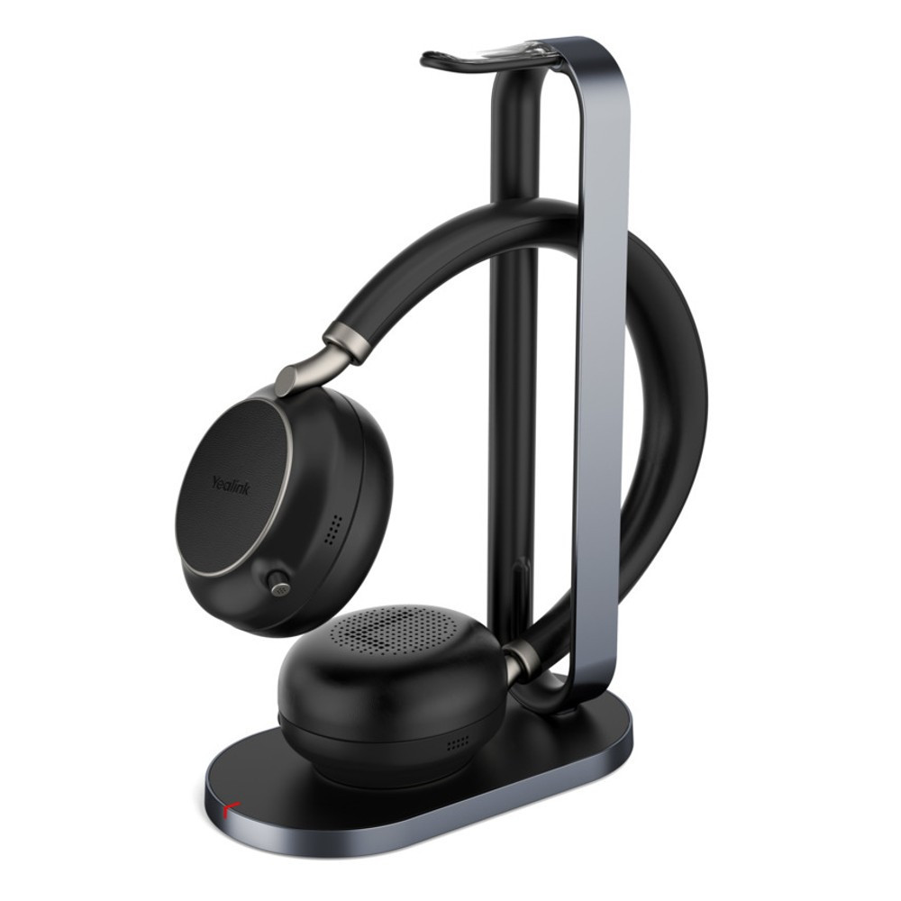 Yealink BH76 Dual, Wireless Bluetooth Headset, Wireless Charging Stand, UC, USB-A Dongle (Black)