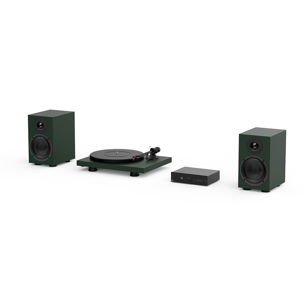 Pro-Ject Colorful Audio System With Belt Drive Turntable, Amplifier & Speakers (Satin Green)