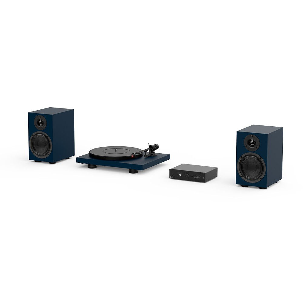 Pro-Ject Colorful Audio System With Belt Drive Turntable, Amplifier & Speakers (Satin Blue)