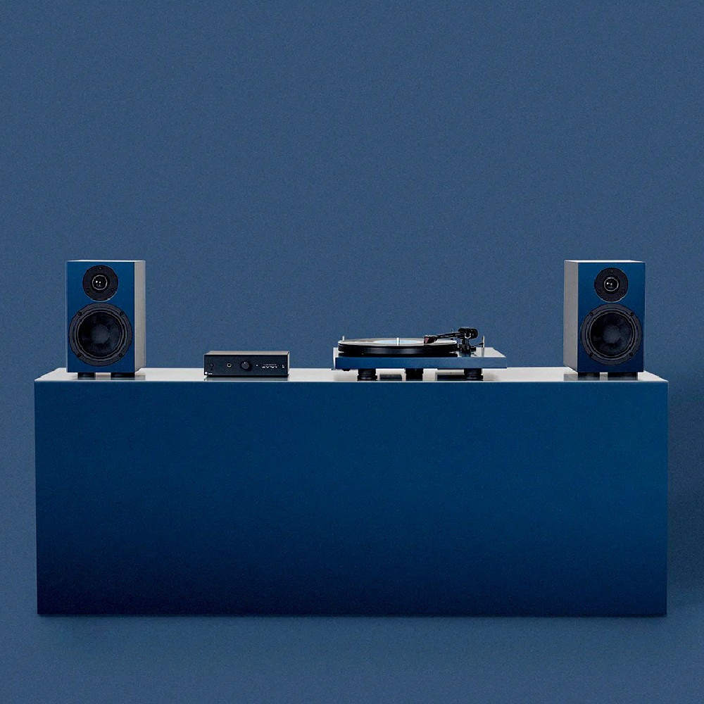 Pro-Ject Colorful Audio System With Belt Drive Turntable, Amplifier & Speakers (Satin Blue)