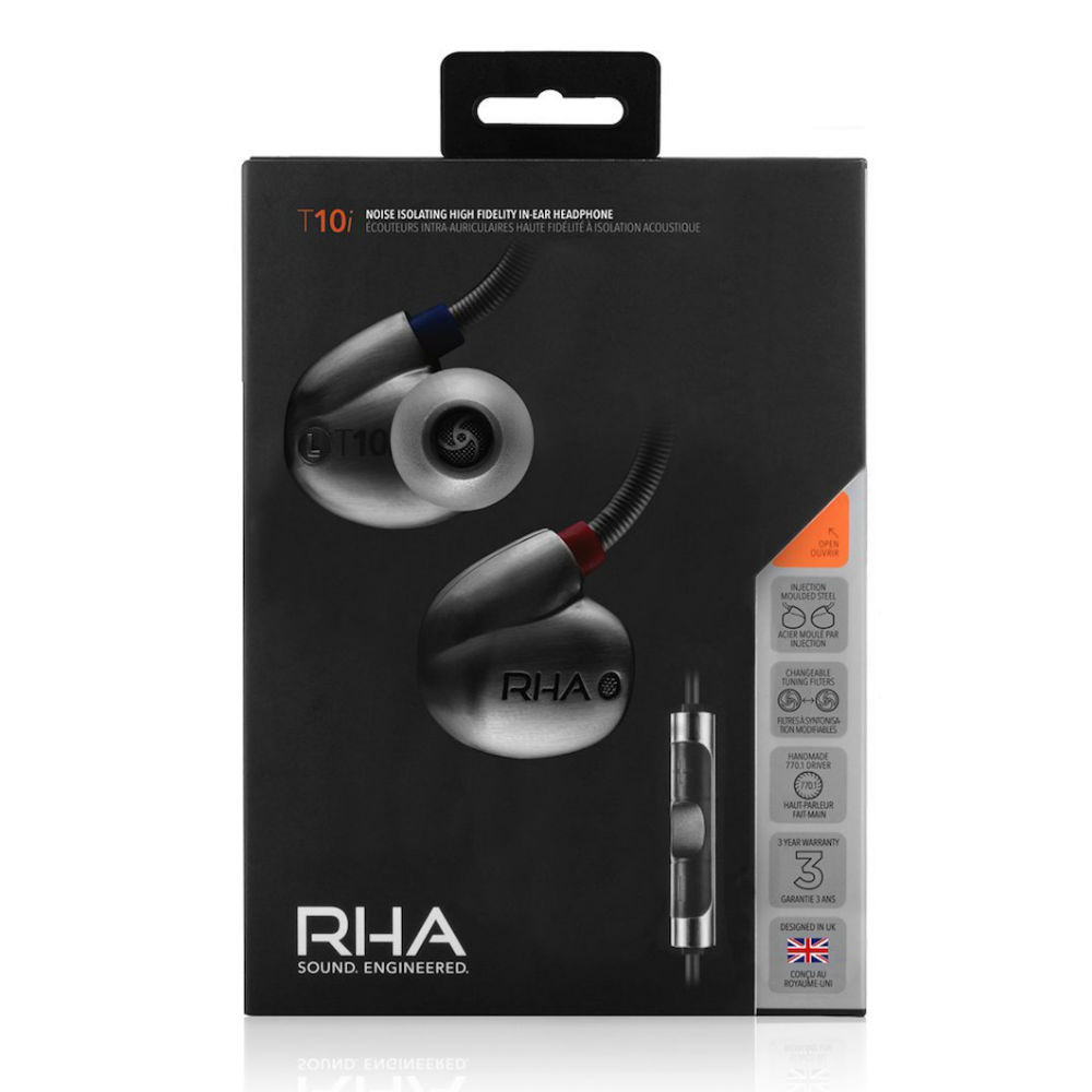 RHA T10i Noise Isolating High Resolution In Ear Earphones (Silver)