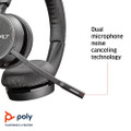 Poly Plantronics Voyager 4220 UC Stereo, Wireless Bluetooth Headset, USB-A 