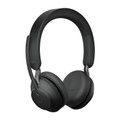Jabra Evolve2 65 MS Stereo, Wireless Bluetooth Headset, Link 380 Adapter, With Charging Stand, USB-A (Black)