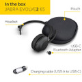 Jabra Evolve2 65 UC Mono, Wireless Bluetooth Headset, Link 380 Adapter, USB-C (Black)