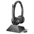 Poly Plantronics Savi 8220 UC Stereo, Wireless DECT Headset, With D200 Wireless Dongle, With Charging Base, USB-A