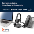 Poly Plantronics Savi 7310-M Office Mono, Wireless DECT Headset, MS Teams