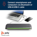 Poly Plantronics Sync 60 Smart Wireless Conference Speakerphone, MS Teams, USB-A, USB-C