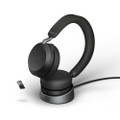 Jabra Evolve2 75 UC Stereo ANC, Wireless Bluetooth Headset, With Link 380 Wireless Adapter, With Charging Stand, USB-A (Black)